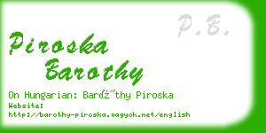 piroska barothy business card